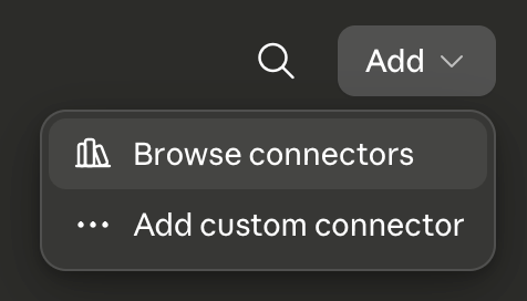 Claude Connectors menu showing Browse connectors